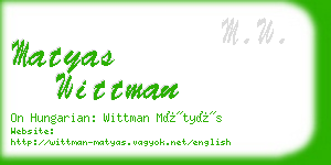 matyas wittman business card